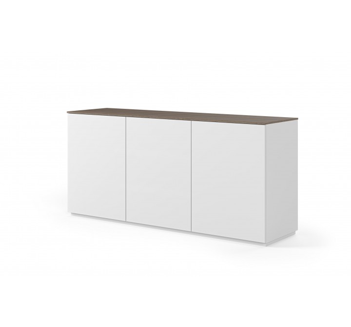 TemaHome Join 180H2 With Base  in Walnut & Pure White - Angled