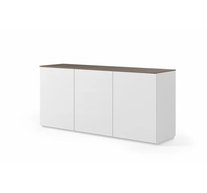 TemaHome Join 180H2 With Base  in Walnut & Pure White - Angled