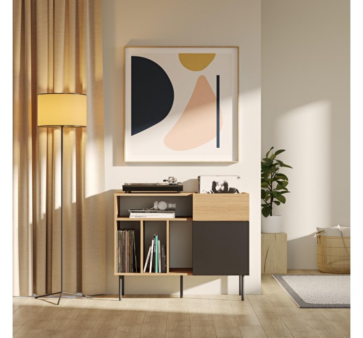 TemaHome Viny Sideboard in Oak & Pure Black - Lifestyle