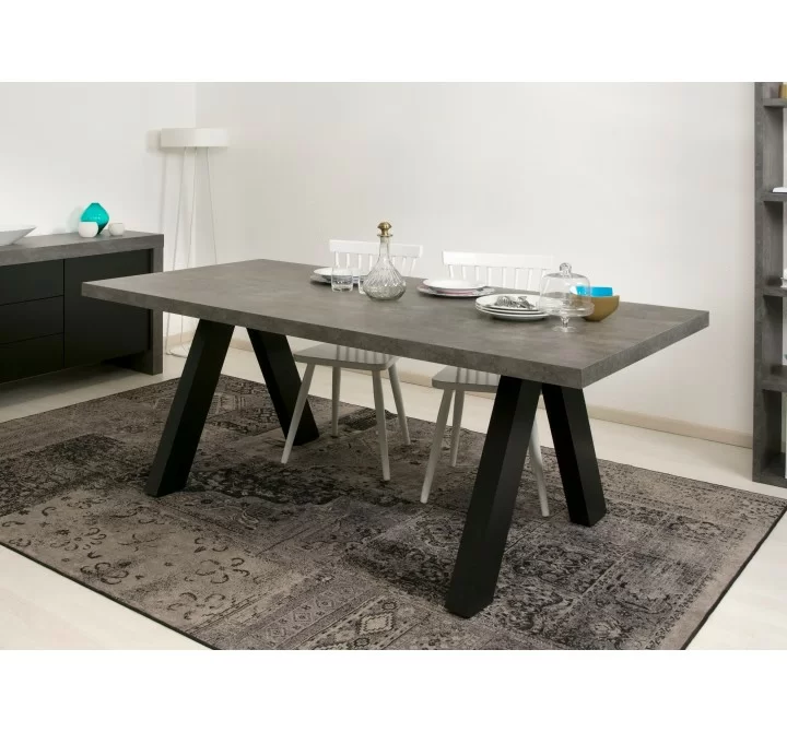 TemaHome Apex Dining Table in Concrete Look & Black - Lifestyle 2