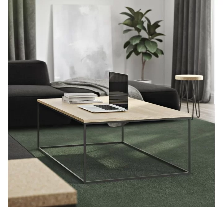 TemaHome Gleam 47x30 Wood Top Coffee Table in Oak & Black - Lifestyle