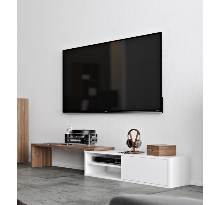 TemaHome Move Tv Table in Walnut & Pure White - Lifestyle 3