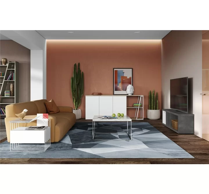 TemaHome Berlin TV Stand in Concrete Look - Lifestyle