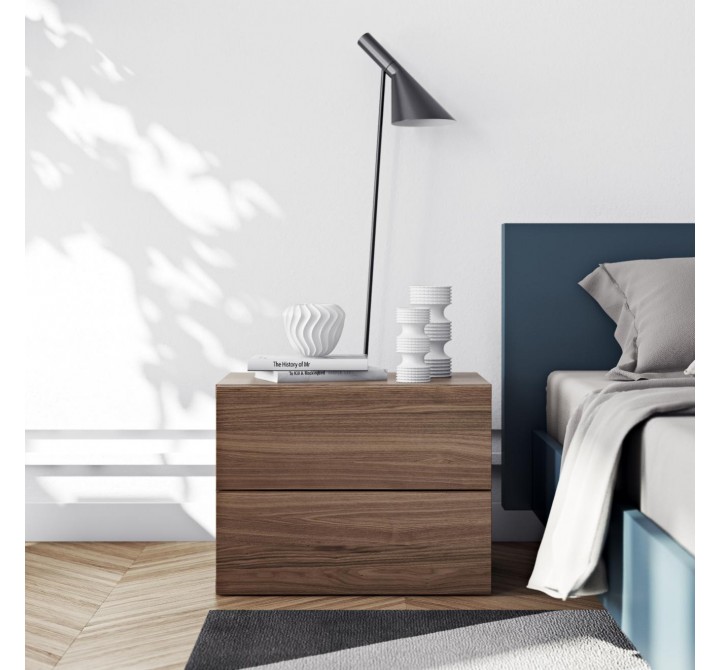 TemaHome Float Night Stand With 2 Drawers in Walnut - Lifestyle
