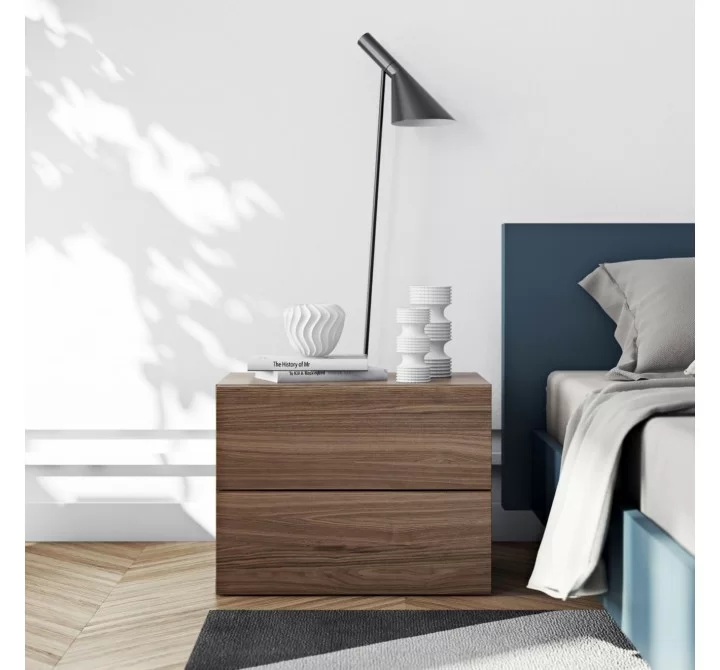 TemaHome Float Night Stand With 2 Drawers in Walnut - Lifestyle