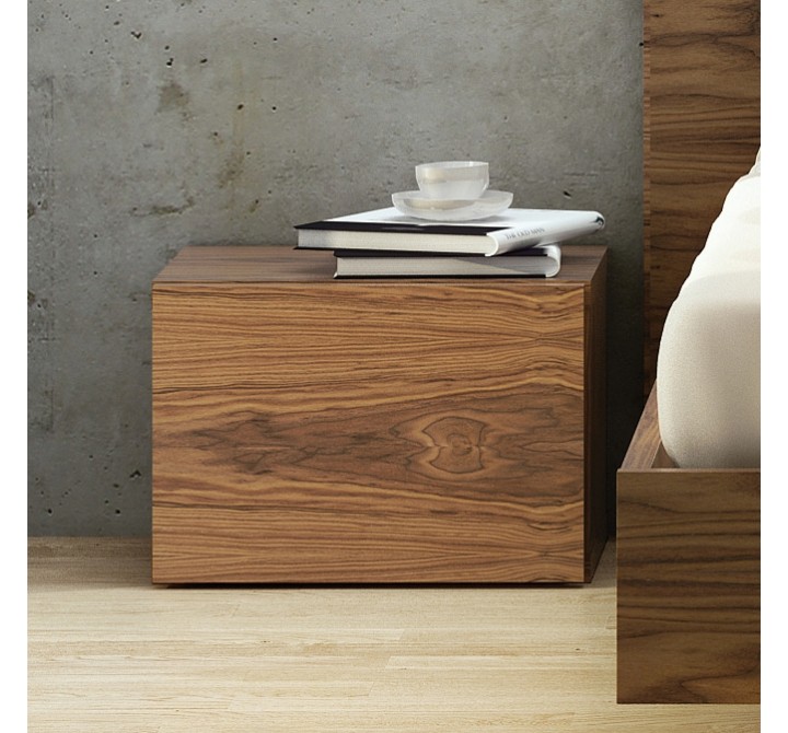 TemaHome Float Night Stand With 1 Drawer in Walnut - Lifestyle