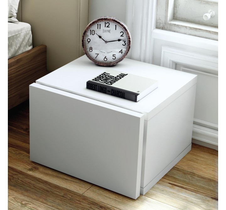 TemaHome Float Night Stand With 1 Drawer in Pure White - Lifestyle 2