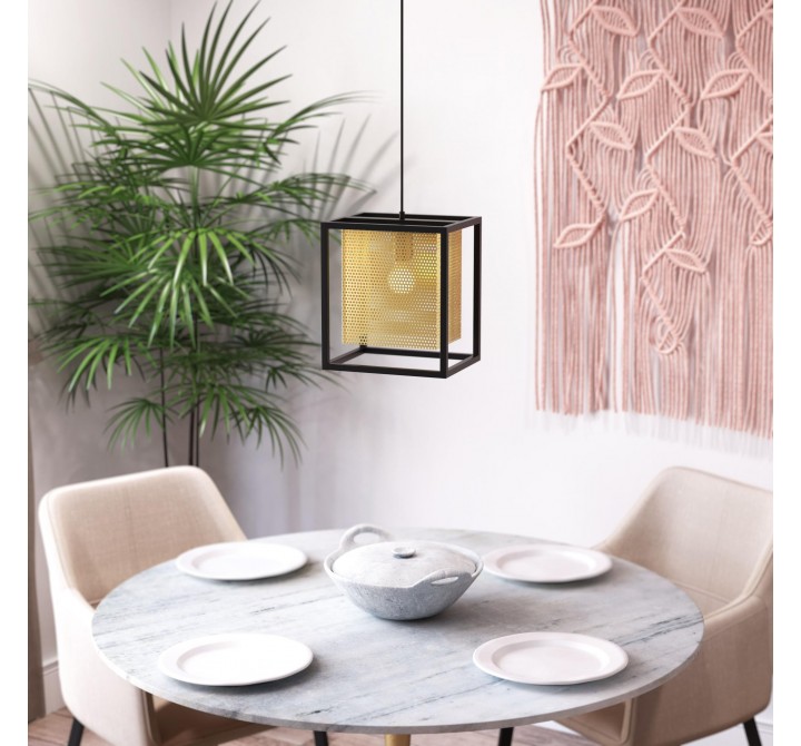 Zuo Modern Yves Ceiling Lamp Gold And Black - Lifestyle