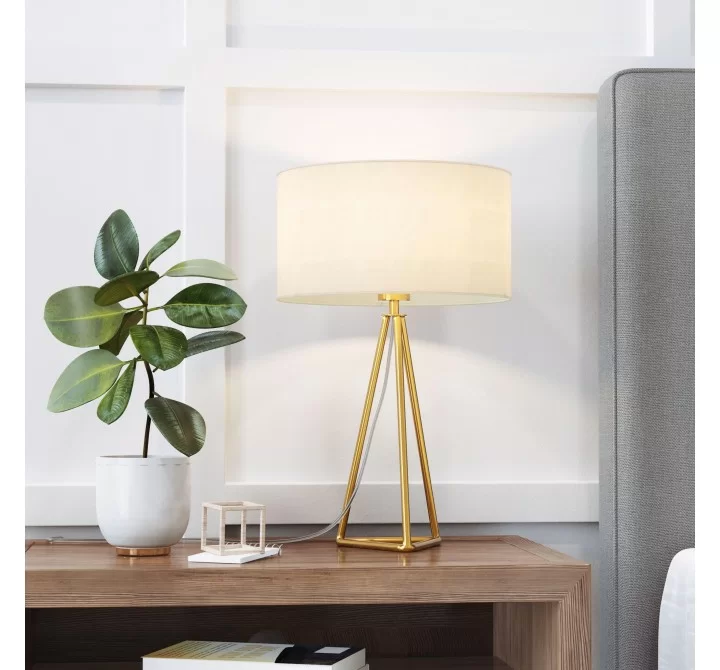 Zuo Modern Sascha Table Lamp White And Brass - Lifestyle