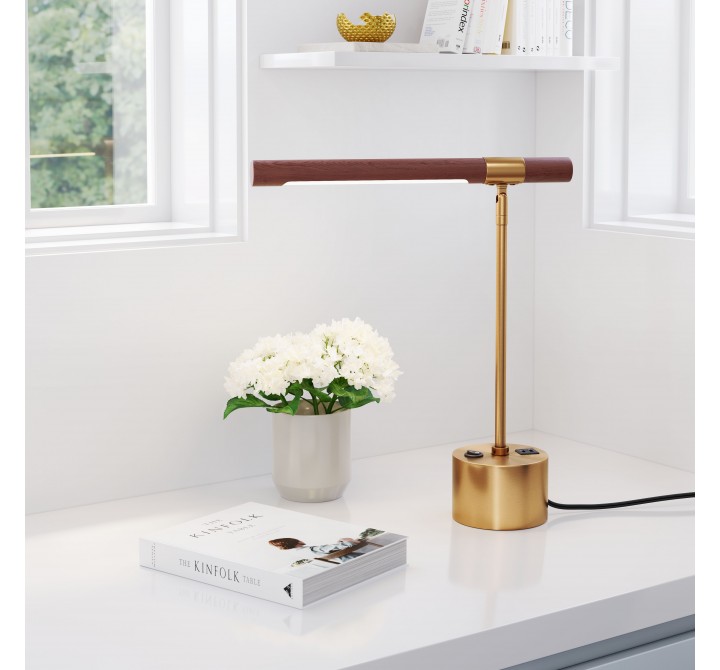Zuo Modern Kippy Table Lamp Brown And Brass - Lifestyle