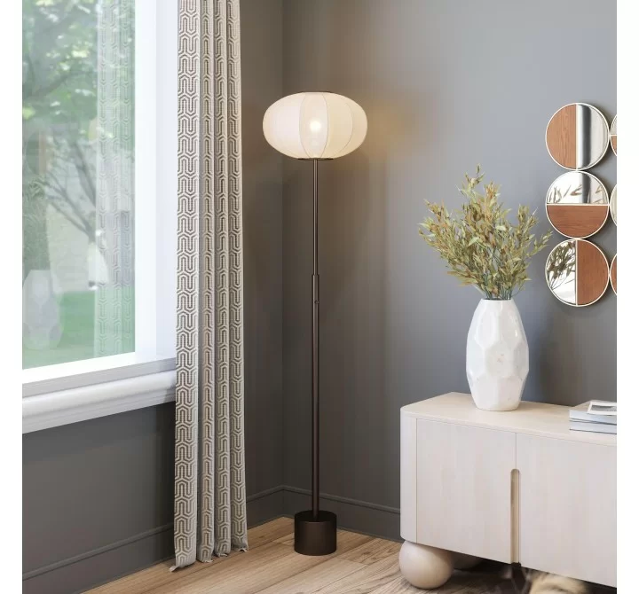 Zuo Modern Wisteria Floor Lamp White - Lifestyle 