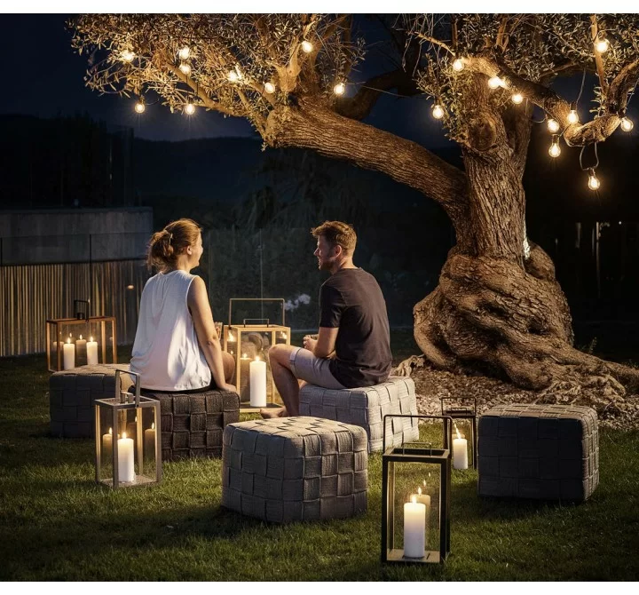 Cane-Line Cube Footstool 