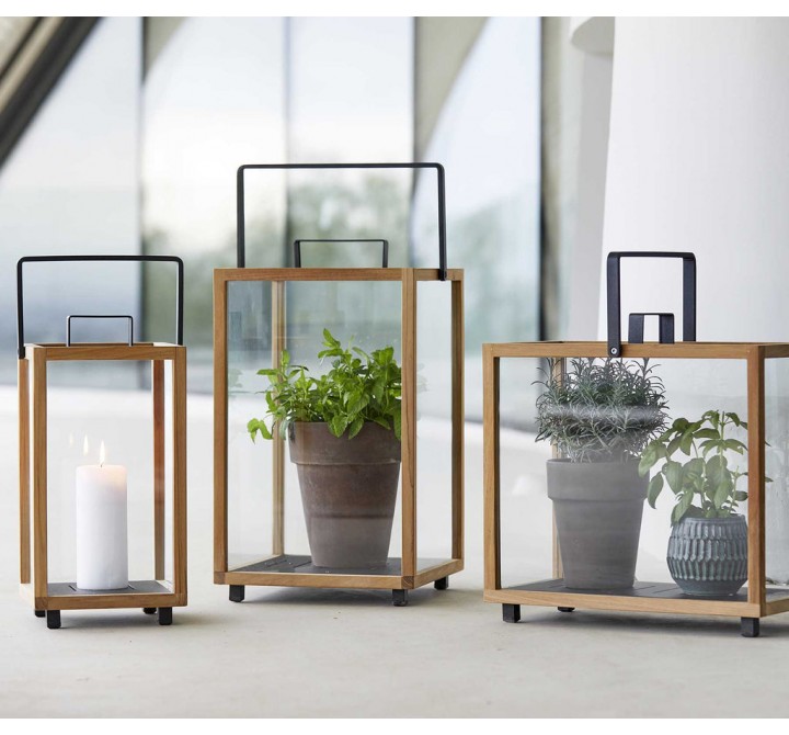 Cane-Line Lighthouse Lantern, Rectangular, Teak/Aluminium