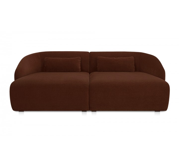 Amelia Double Chaise Modular Sectional Chestnut- Front view