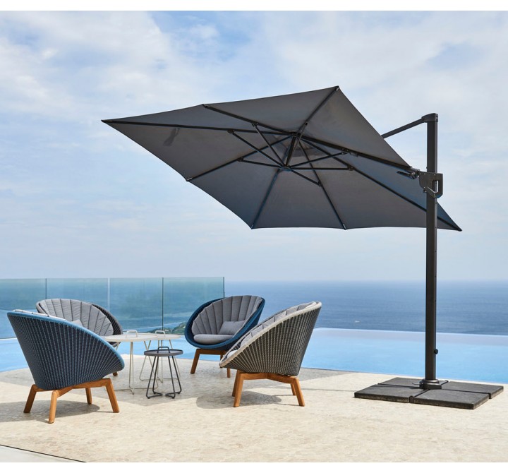 Cane-Line Hyde Luxe Tilt Parasol 118.2 x 118.2 Inches, Aluminium