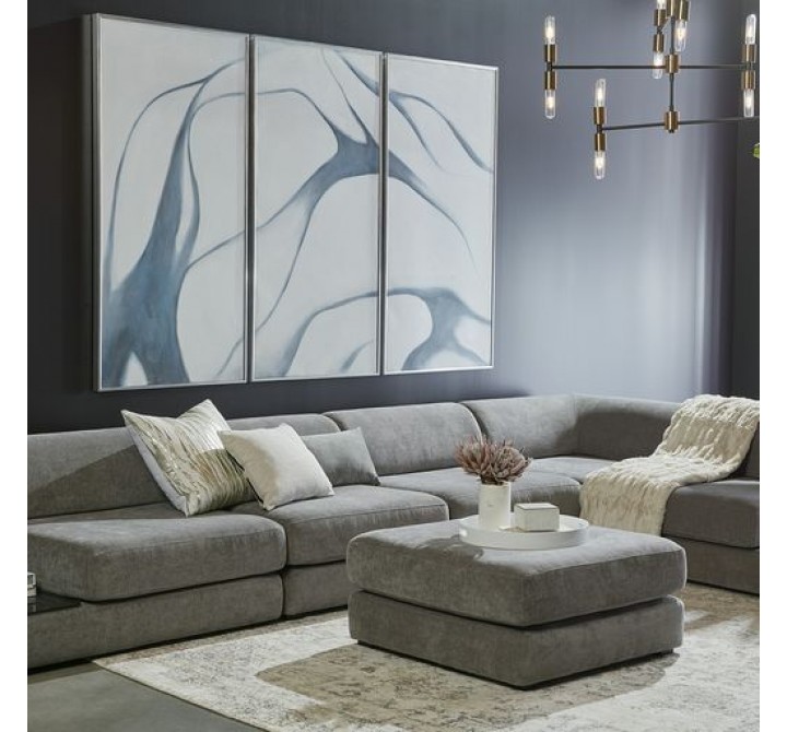 Sunpan Harmony Modular in Ottoman - Danny Dark Grey - Lifestyle