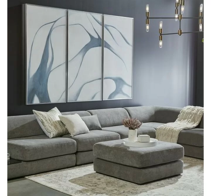 Sunpan Harmony Modular in Ottoman - Danny Dark Grey - Lifestyle