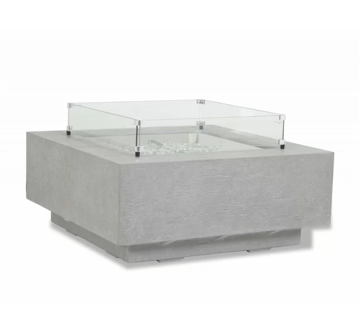 Sunset West Gravelstone Square Fire Table - Front Side Angle