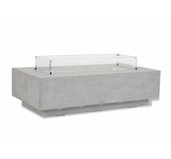 Gravelstone Rectangular Fire Table - Front Side Angle