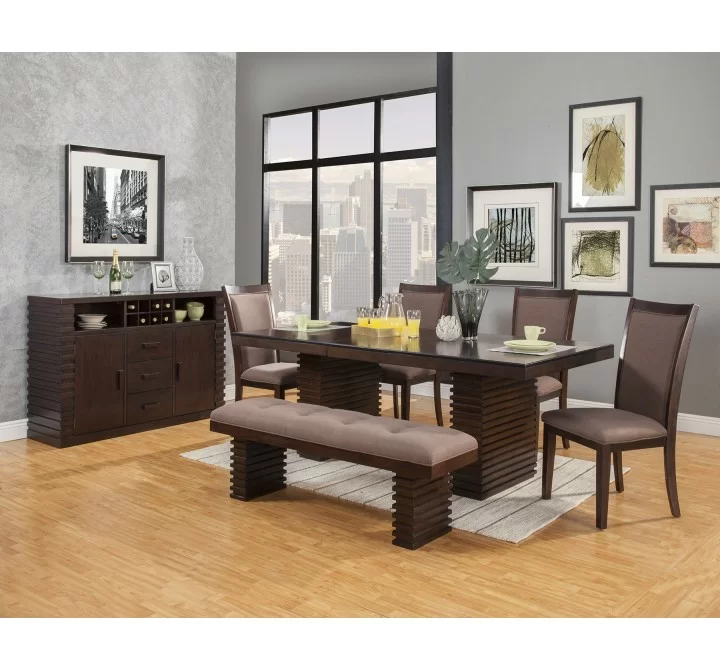 Alpine Furniture Trulinea Upholstered Side Chairs, Dark Espresso - Set of Two - Lifestyle