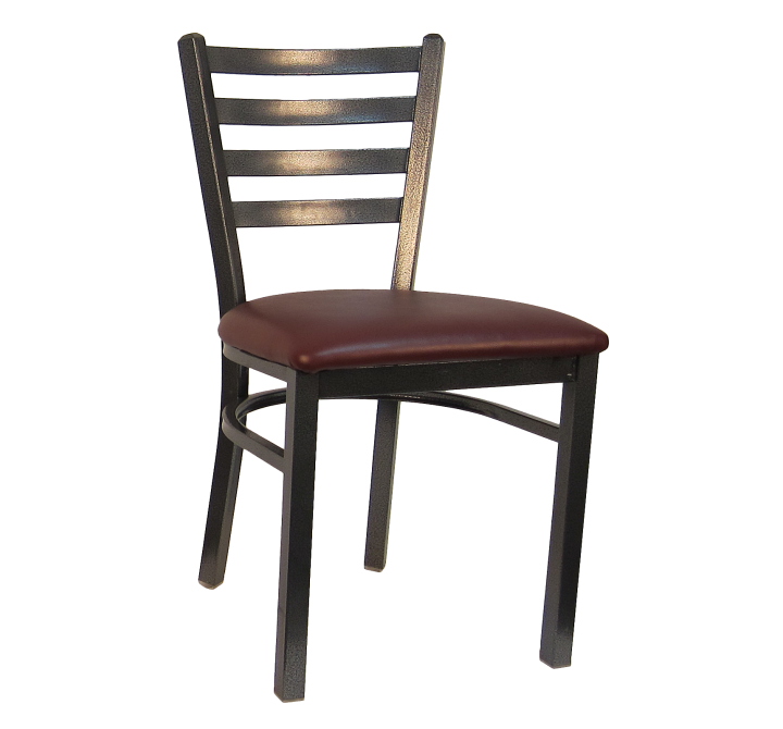 H&D Seating Ladder Back Silver Vein Finished Metal Chair - Set of 2
