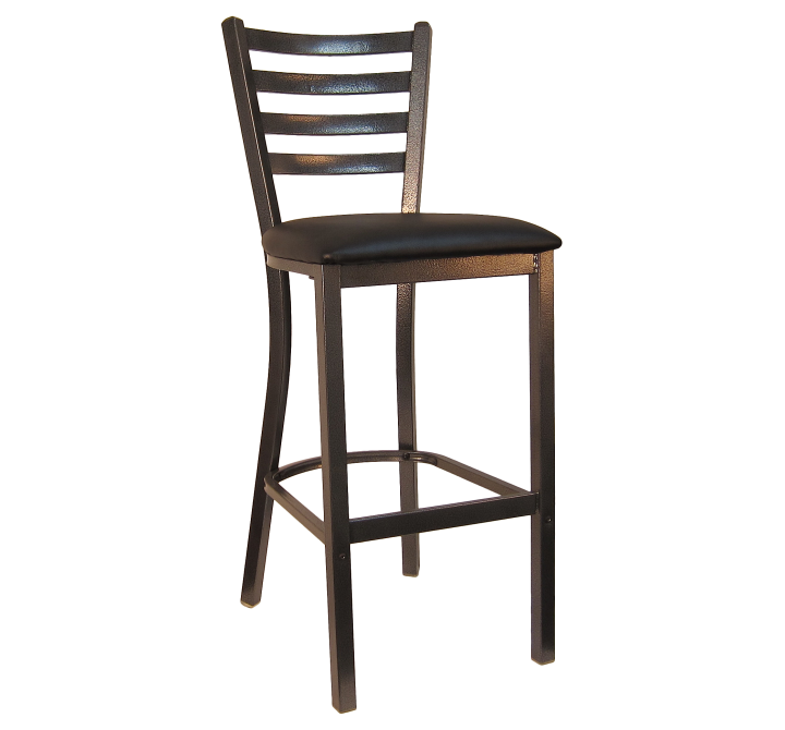 H&D Seating Ladder Back Silver Vein Finished Metal Barstool