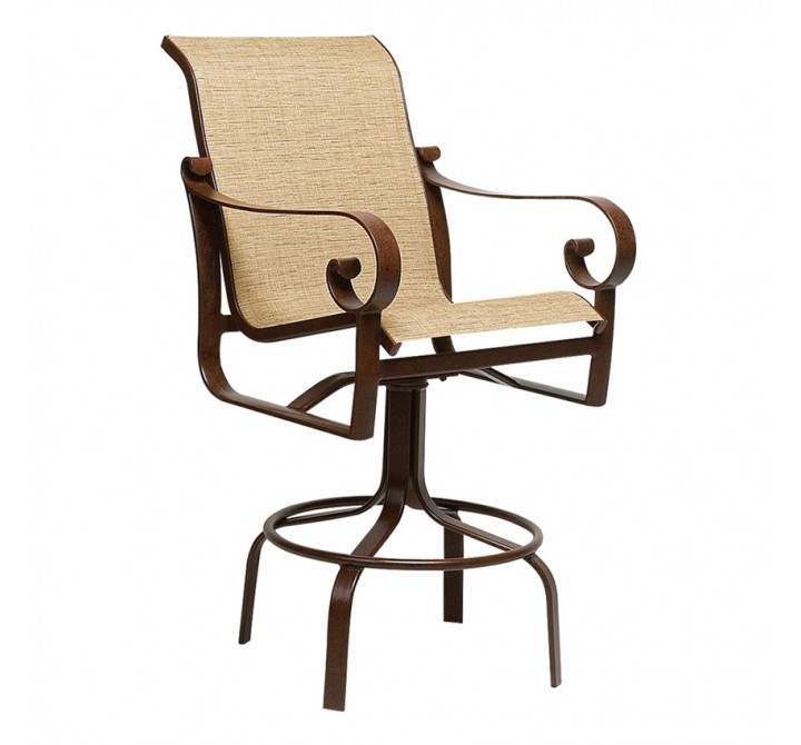 Woodard Belden Sling Swivel Bar Stool