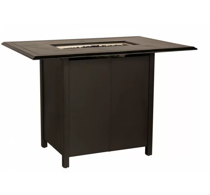 Woodard Solid Cast 60" x 42" Rectangular Bar Height Fire Table