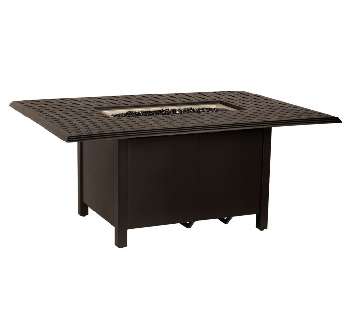 Woodard Thatch Rectangular Chat Height Fire Table
