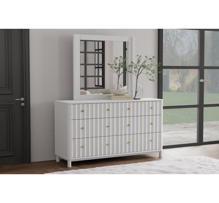 Alpine Furniture Stapleton Mirror, White - Lifestyle