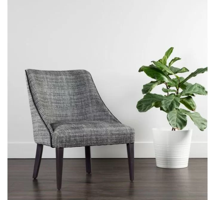 Sunpan Ragona Lounge Chair Grey Oak-Naya Check Black - Lifestyle