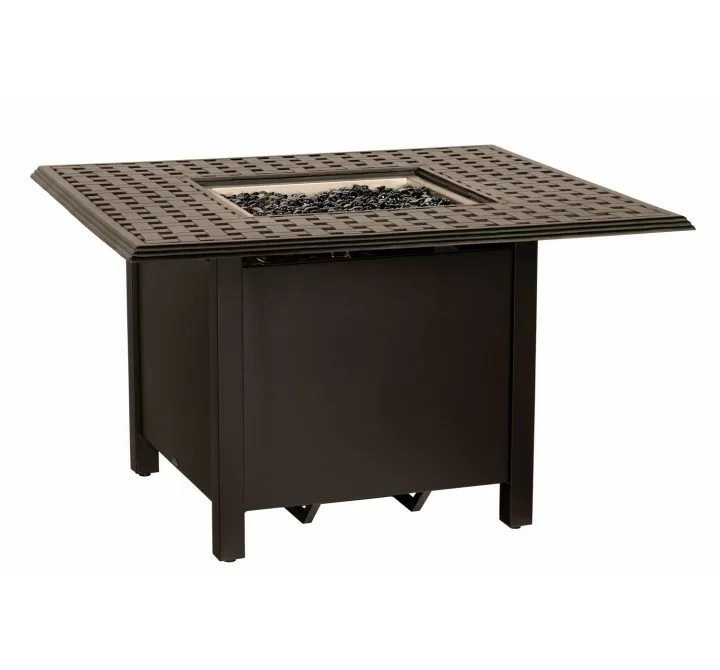 Woodard Thatch Square Chat Height Fire Table