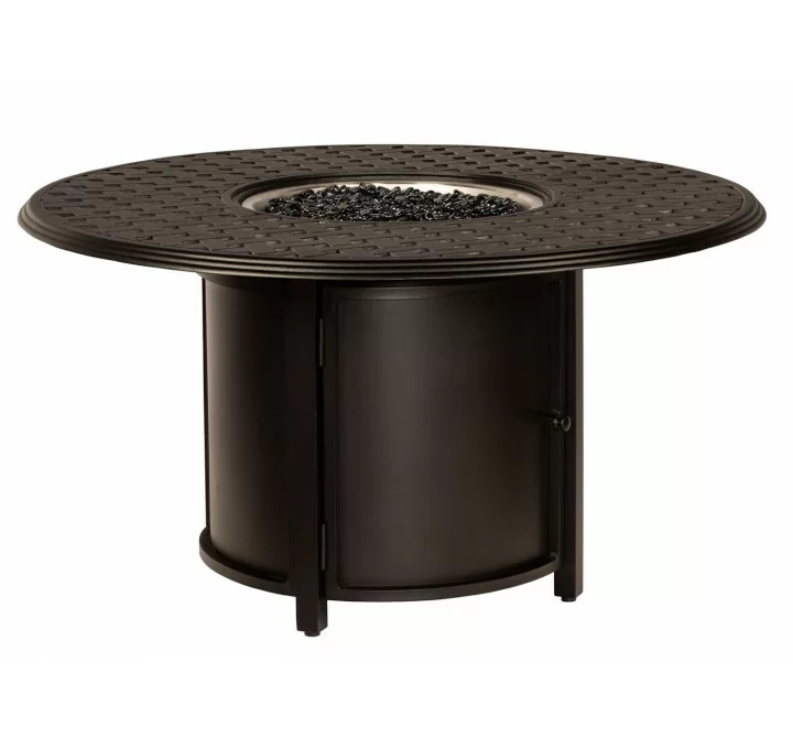 Woodard Thatch Round Chat Height Fire Table