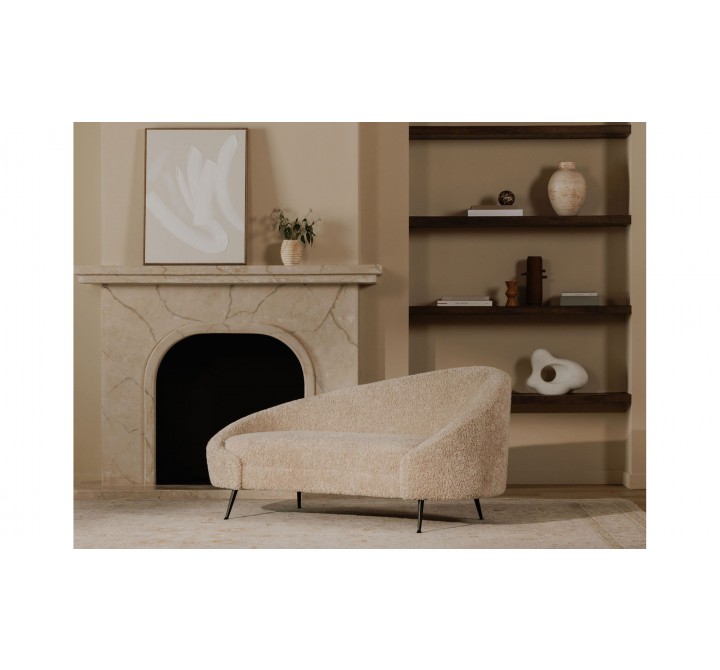 Abigail Chaise Light Brown Faux Shearling- Lifestyle 1