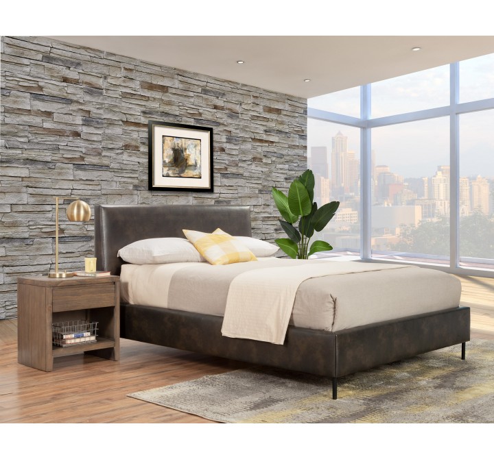  Alpine Furniture Sophia Queen Bed in Grey - Lifestyle