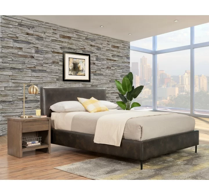  Alpine Furniture Sophia Queen Bed in Grey - Lifestyle