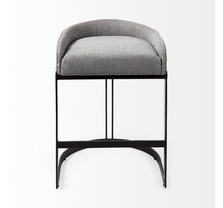 Mercana Hollyfield II Gray Fabric Seat W/ Gray Metal Base Counter Stool Front