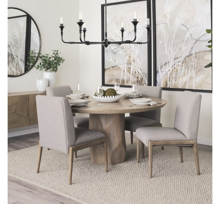 Mercana Palisades Gray Upholstery With Solid Wood Armless Dining Chair