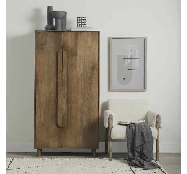 Mercana Astrid 36.0L x 17.0W x 70.0H Medium Brown Solid Wood Armoire