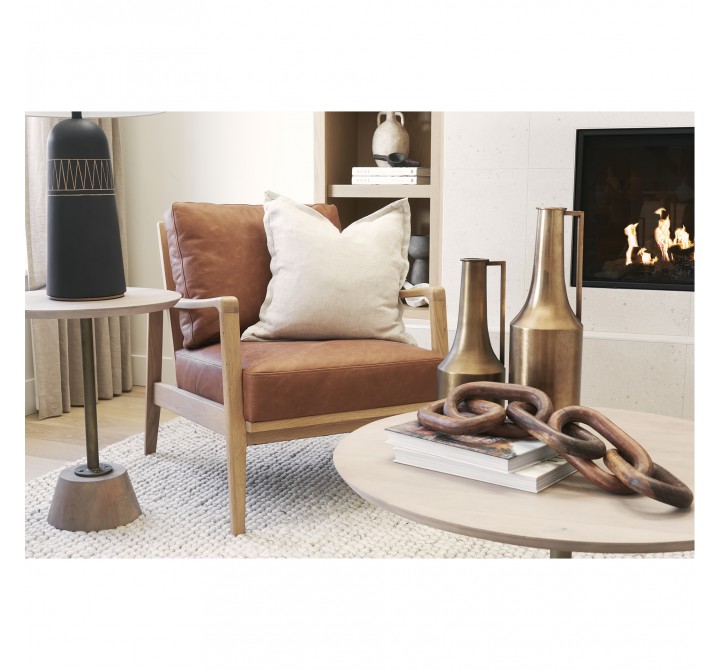 Mercana Raeleigh Tan Faux Leather Accent Chair