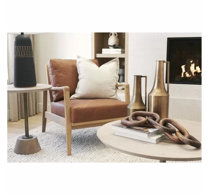 Mercana Raeleigh Tan Faux Leather Accent Chair