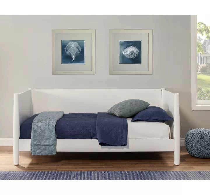 Alpine Furniture Flynn Mid Century Modern Twin Size Day Bed in White - Lifestyle