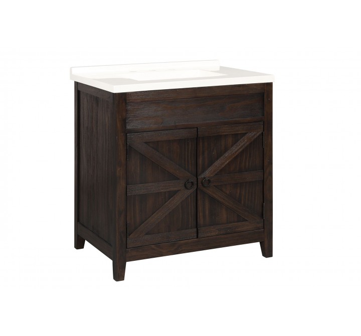Crawford and Burke Cartaxo 31" Dark Brown Bathroom Vanity, Front Angle