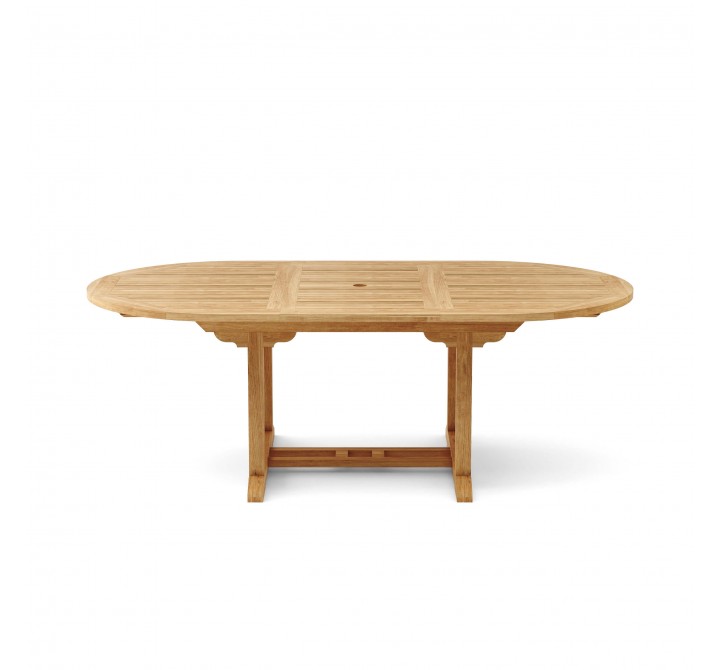 Anderson Teak Bahama 87-inch Oval Extension Table Extra Thick Wood-1