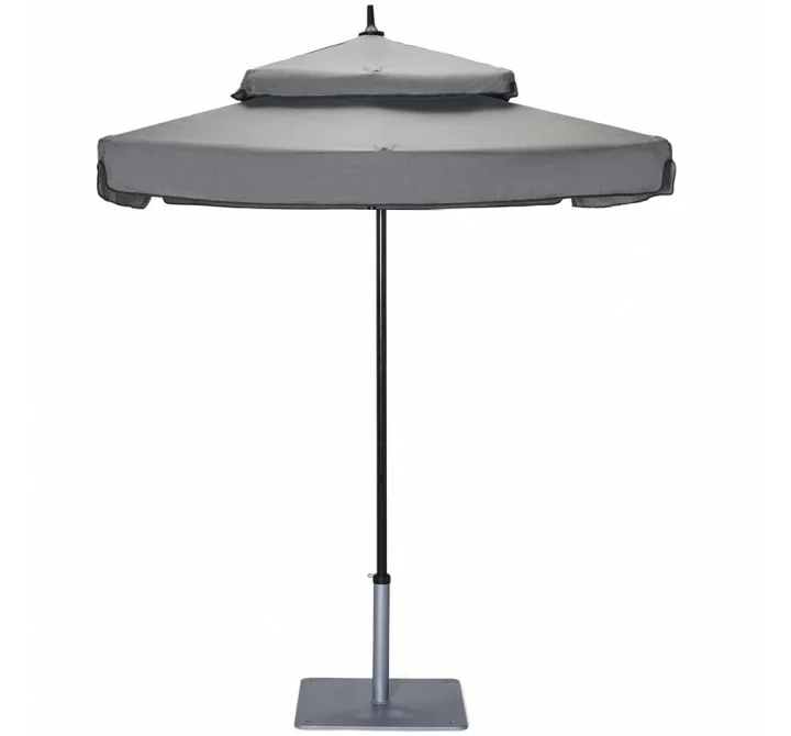 Woodard Canopi 6' Square Duplici Double Tier Umbrella - Marine Fabric