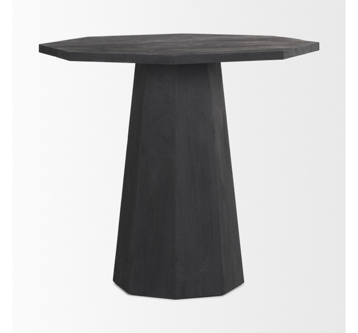 Mercana Maxine Hexagonal Black Wood Foyer Table
