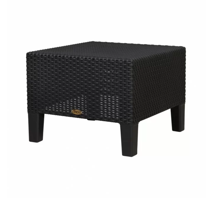Magnolia Black Rattan Side Table - Angled