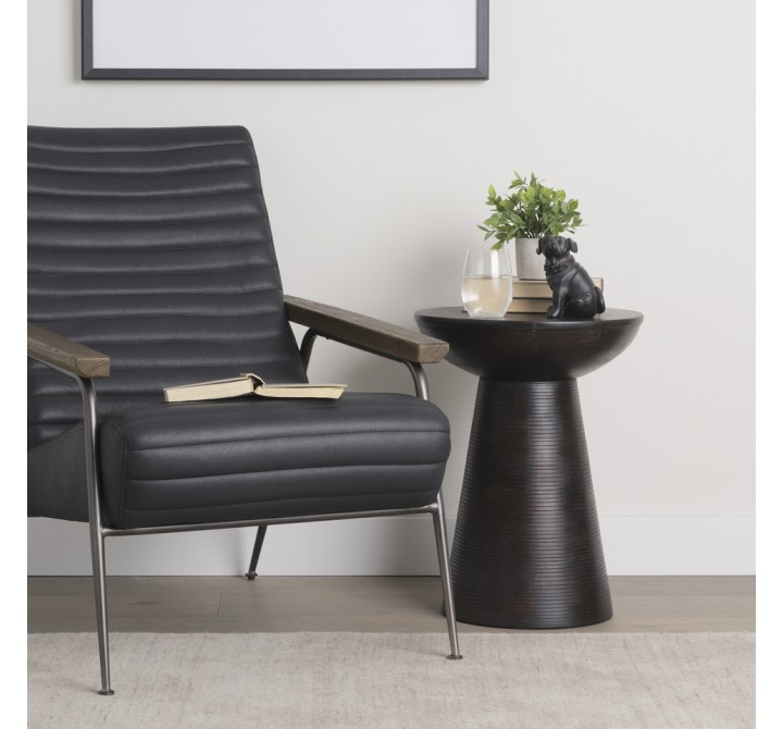 Mercana Novell Dark Brown Wood Pedestal Accent Table 4