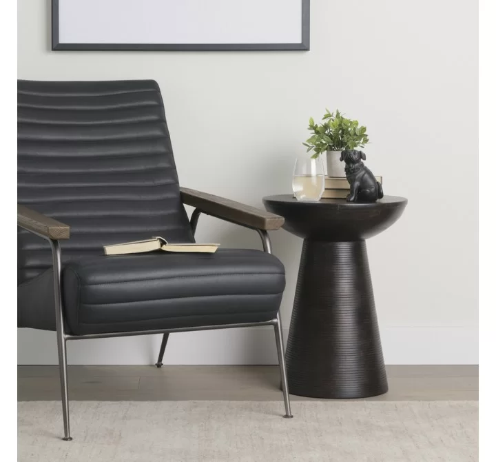 Mercana Novell Dark Brown Wood Pedestal Accent Table 4