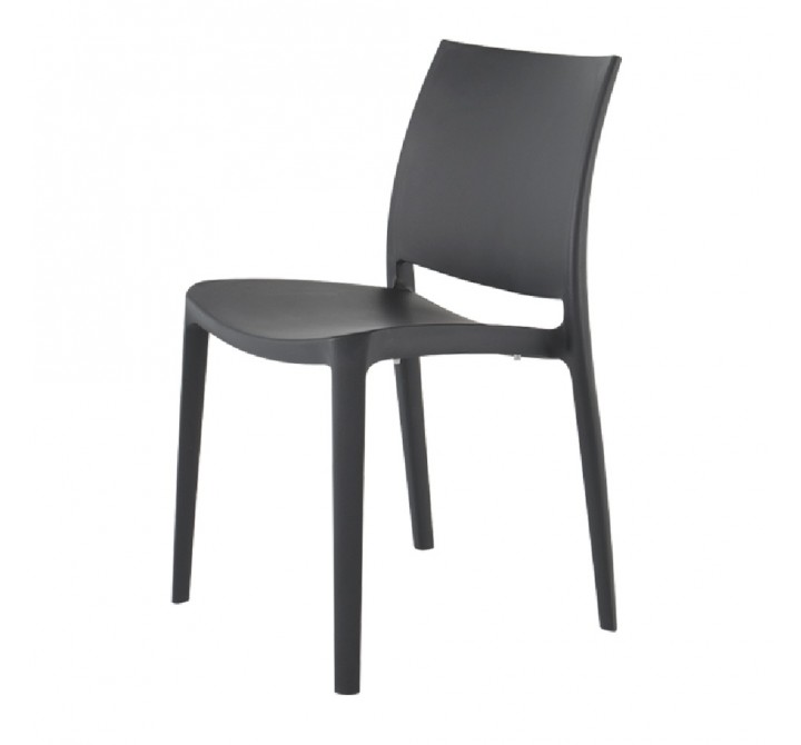 Sensilla Stack-able Dinning Chair - Dark Grey - Angled